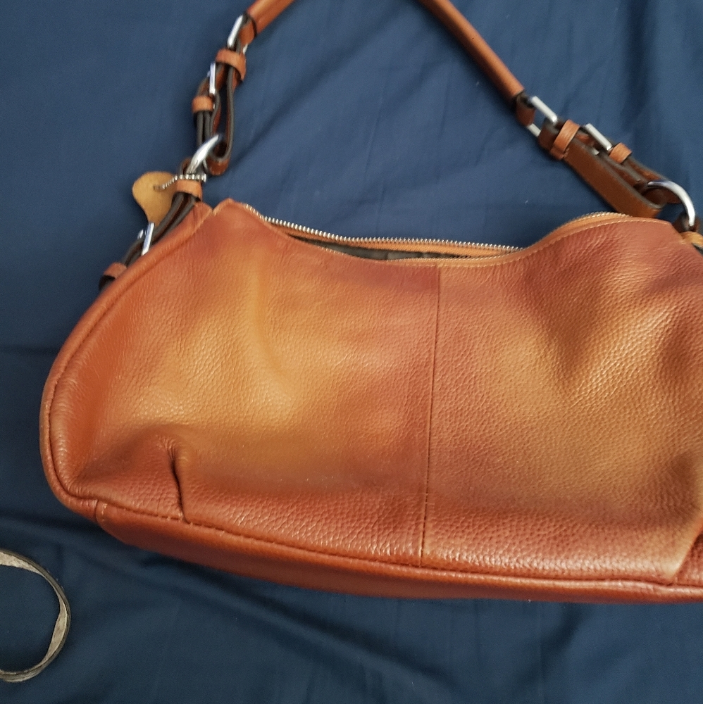 Brown leather purse
